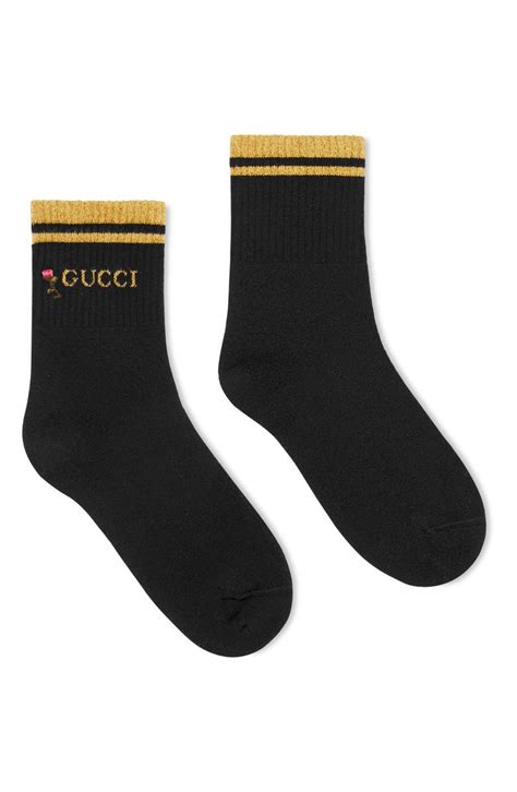 gucci socks black and gold|men's Gucci socks on sale.